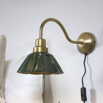 PR Home Ester fali lámpa, zöld, kinyúlás 34 cm, fém kép