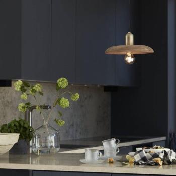 PR Home függőlámpa Bliss, fa, barna, Ø 28 cm, dugó, dugalj kép