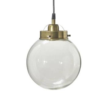 PR Home függőlámpa Normandia, Ø 20 cm, antik sárgaréz, üveg kép