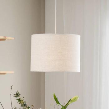 PR Home függőlámpa Sara, törtfehér, Ø 35 cm, lenvászon textília kép