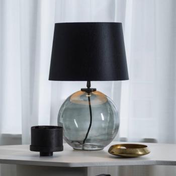 PR Home Jonna asztali lámpa Ø25cm füstüveg/fekete kép