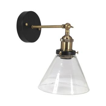 PR Home Lambda fali lámpa, sárgaréz/tiszta, Ø 18 cm, üveg kép