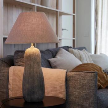 PR Home Sally asztali lámpa Ø42cm kerámia/vászon kép
