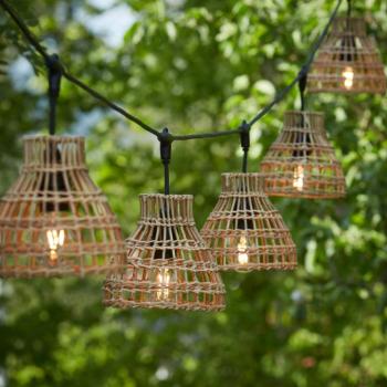 PR Home Sarah kültéri lámpa lánc 5 lámpás rattan kép