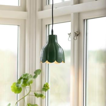 PR Home Tulippa függőlámpa Ø 17 cm, zöld, dugós, dugós kép