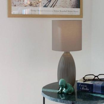 PR Home Uno asztali lámpa, barna, magasság 37 cm, textil/kerámia kép