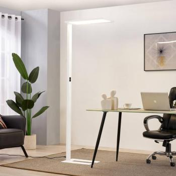 Prios LED irodai állólámpa Taronis, fehér, 195 cm, sötétíthető kép