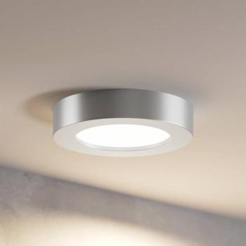 Prios LED mennyezeti lámpa Edwina, ezüst, 12 cm, CCT, IP44 kép
