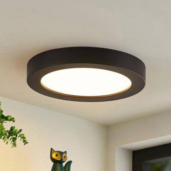 Prios LED mennyezeti lámpa Edwina, fekete, 23 cm, CCT, IP44 kép