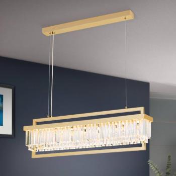 Prizma LED függő lámpa, hosszúkás, arany kép