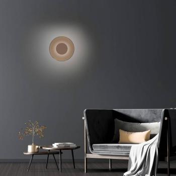 PURE LED fali lámpa Hold, bronz, Ø 32 cm, üveg/alumínium kép
