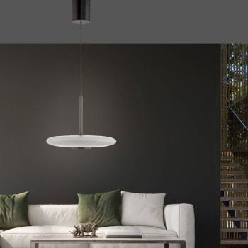 PURE LED függőlámpa E-Vitrum, barna/opál, üveg/alumínium CCT kép