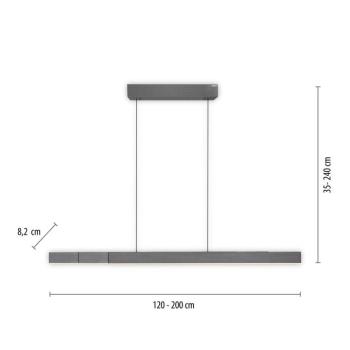 PURE LED függőlámpa Moto-Rise, szürke, alumínium, CCT kép