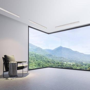 PURE LED mennyezeti lámpa Lines, 110 cm, ezüst, CCT, távirányítóval kép