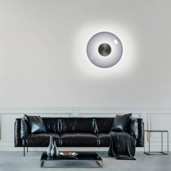 PURE Vitrum LED fali lámpa, szürke, üveg/alumínium, Ø 22 cm kép