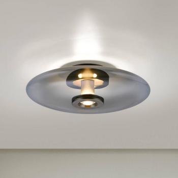 PURE Vitrum LED mennyezeti lámpa, szürke, üveg/alumínium, Ø 45 cm kép