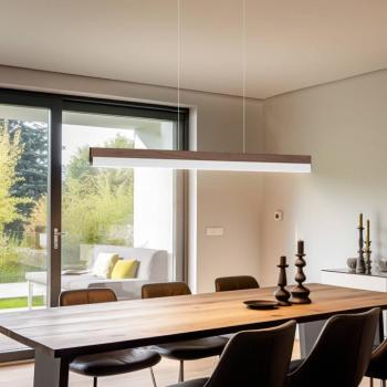 Quitani Keijo LED-es függesztett lámpa, nikkel/dió, 103 cm kép