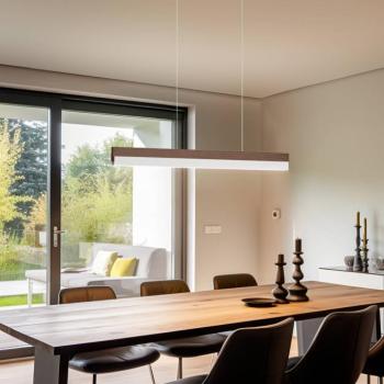 Quitani Keijo LED-es függesztett lámpa, nikkel/dió, 83 cm kép