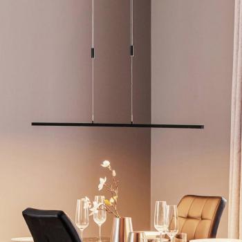 Quitani LED-es függőlámpa Tolu, fekete, hossza 138 cm kép