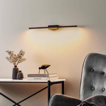 Quitani LED fali lámpa Tolu, fekete, szélesség 65 cm kép