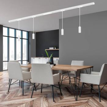 RAIL 230 V-os sínrendszer, fehér, 4 LED-es függeszték, hossza 1,5 m kép