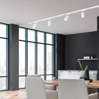 RAIL 230 V-os sínrendszer, fehér, 4 LED-es spotlámpával, hossza 1,5 m kép