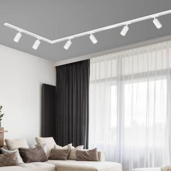 RAIL 230 V-os sínrendszer, fehér, 6 reflektor 2,25 m sarokcsatlakozóval kép