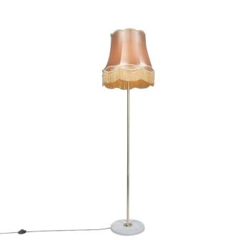 Retro állólámpa sárgarézzel és Granny búrával aranyban 45 cm - Kaso kép