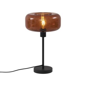 Retro asztali lámpa fekete bronzüveggel - Bizle kép