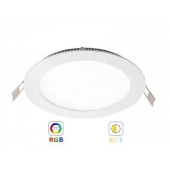 RGB-CCT LED panel , 6W , süllyesztett , kerek , dimmelhető , színes , állítható fehér színárnyalat , Tuya kompatibilis kép
