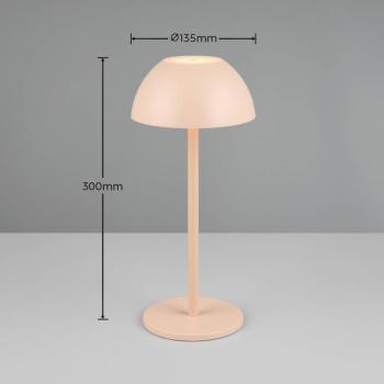 Ricardo LED-es újratölthető asztali lámpa, homok, magasság 30 cm, műanyag kép