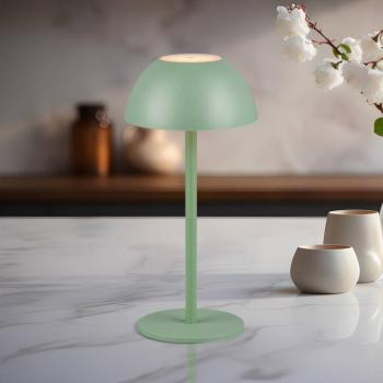 Ricardo LED-es újratölthető asztali lámpa, zöld, 30 cm magas, műanyagból kép