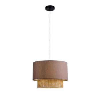 Rika lógó lámpa, Ø 34 cm, szürke/természetes színű, szövet/rattan kép
