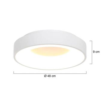 Ringlede LED mennyezeti lámpa, 2700 K, Ø 48 cm, fehér, fém kép