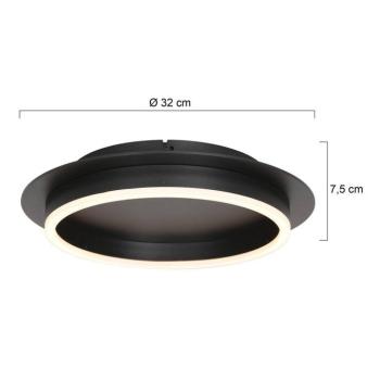 Ringlux LED mennyezeti lámpa, fekete, Ø 32 cm, fém kép