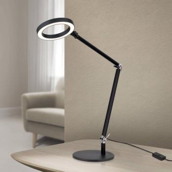 Ringo LED-es asztali lámpa, fekete, fém, állítható, fényerőszabályzó kép