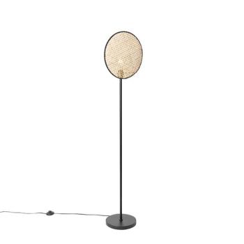 Rusztikus állólámpa fekete rattánnal 35 cm - Kata kép