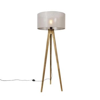 Rusztikus állvány vintage fa tőkebarna árnyékolóval 50 cm - Tripod Classic kép