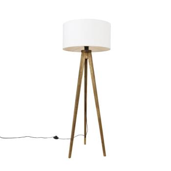 Rusztikus állvány vintage fával és fehér árnyékolóval 50 cm - Tripod Classic kép
