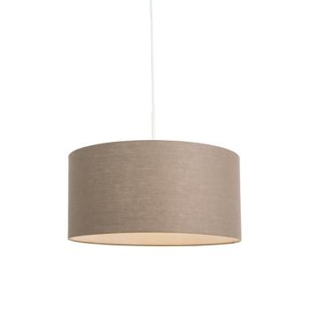 Rusztikus függőlámpa fehér barna árnyékolóval 50 cm - Combi 1 kép