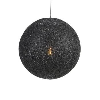 Rusztikus lógólámpa fekete 60 cm - Corda kép