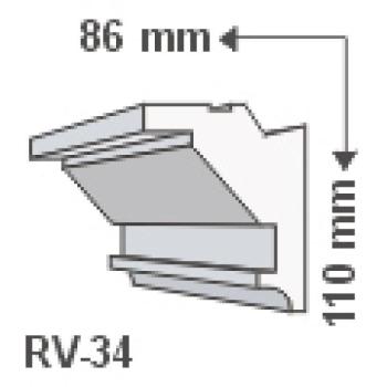 RV-34 , Rejtett világítás díszléc , oldalfal , 1.25 m/db kép
