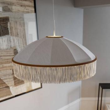 Rydéns függőlámpa Francis, fehér, Ø 60 cm, textil kép