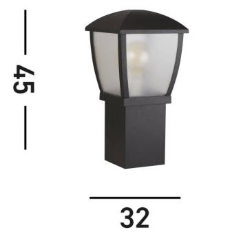 Seattle talapzati világítás, IP44, fekete, magasság 45 cm, fém kép