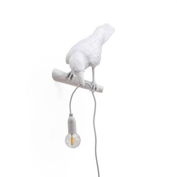 SELETTI Bird Lamp LED-es fali lámpa, balra néző, fehér kép