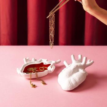 SELETTI Love in Bloom Love in a box, fehér, porcelán, bársony kép