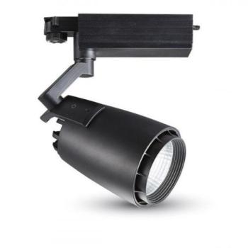 Sínes LED lámpa , track light , 1 fázisú , 2 pólusú , 33 Watt , természetes fehér , fekete kép