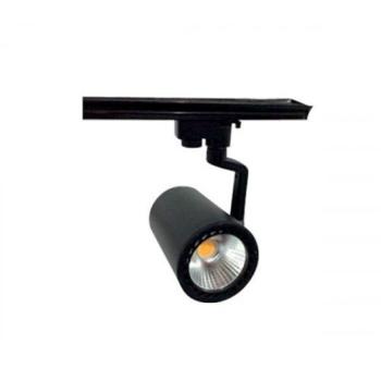 Sínes LED lámpa , track light , 1 fázisú , 2 pólusú , E27 , PAR30 , 12 W , meleg fehér , fekete , Elmark kép
