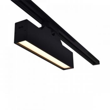 Sínes LED lámpa , track light , lineáris , 1 fázisú , 2 pólusú , 12 Watt , 28 cm , CCT , fekete , Elmark , K30 kép