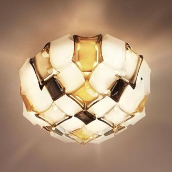 Slamp Mida lámpa, Ø 67 cm, borostyán/fehér kép